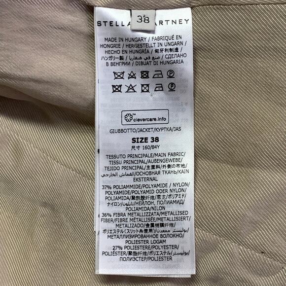 2 Metallic Gold Silver Polyamide Blend Jacquard Peak Lapel Pantsuit - Picture 9 of 16